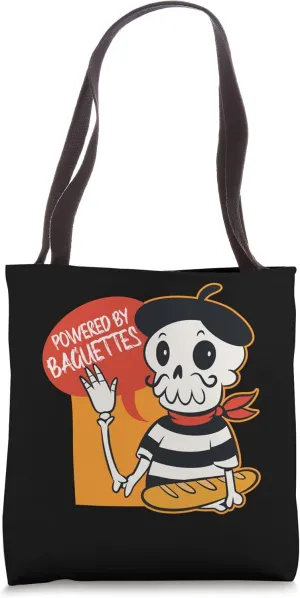 Powered By Baguettes French Bread Baguette Tote Bag