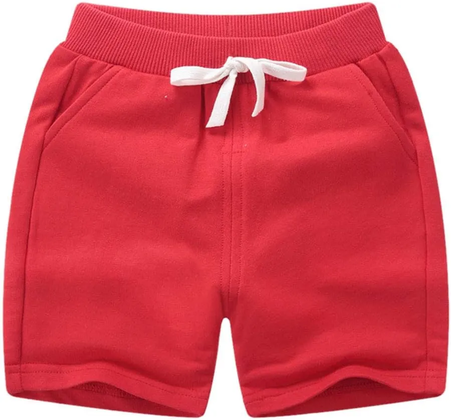 PTPUKE Toddler Kids Solid Cotton Comfort Soft Baby Sport Jogger Shorts Boys Girls Casual Pants
