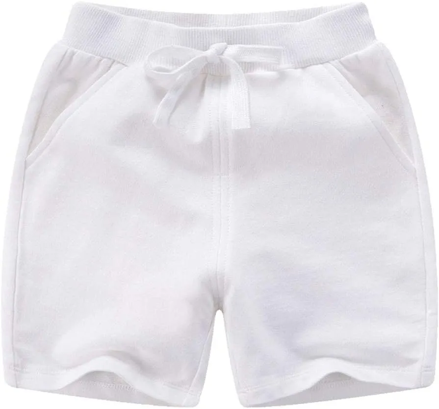 PTPUKE Toddler Kids Solid Cotton Comfort Soft Baby Sport Jogger Shorts Boys Girls Casual Pants