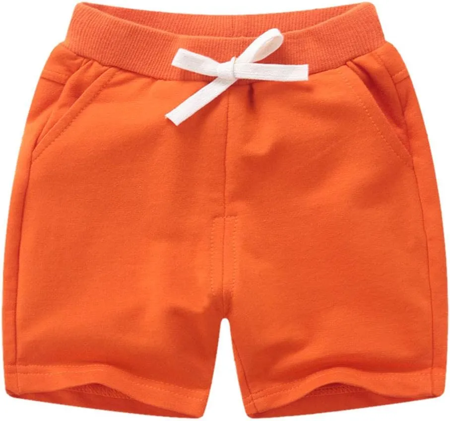 PTPUKE Toddler Kids Solid Cotton Comfort Soft Baby Sport Jogger Shorts Boys Girls Casual Pants