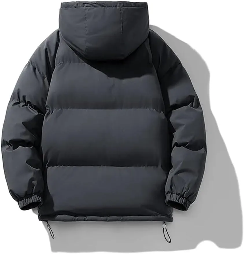 REHJJDFD Men Cotton-Padded Coats Men Puffer Jackets Outdoor Hooded Coat Casual Parkas Thick Warm Coat Men Jacket