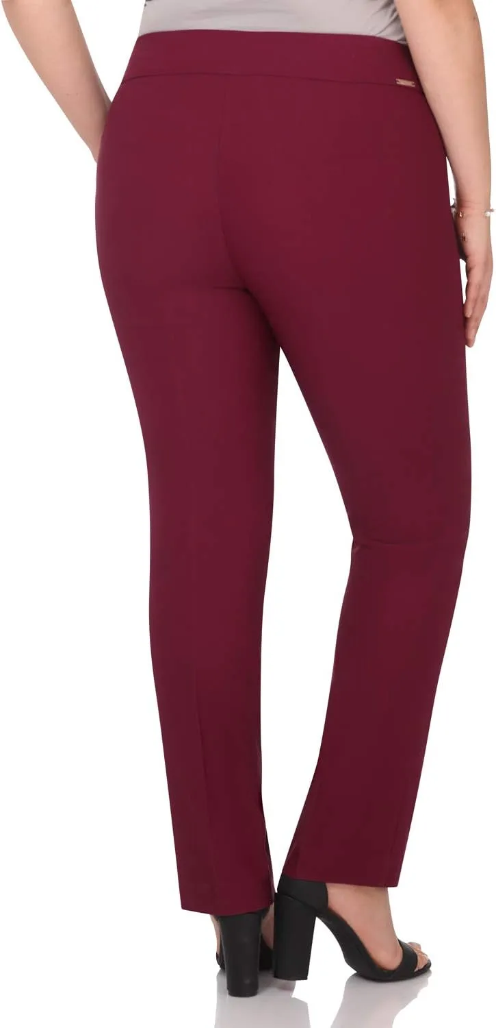 Rekucci Curvy Woman Plus Size Modern Straight Leg Pant w/Tummy Control
