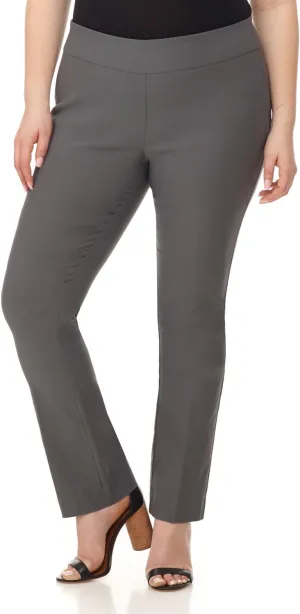 Rekucci Curvy Woman Plus Size Modern Straight Leg Pant w/Tummy Control