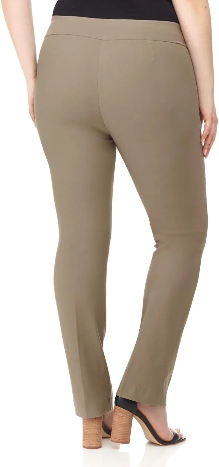 Rekucci Curvy Woman Plus Size Modern Straight Leg Pant w/Tummy Control