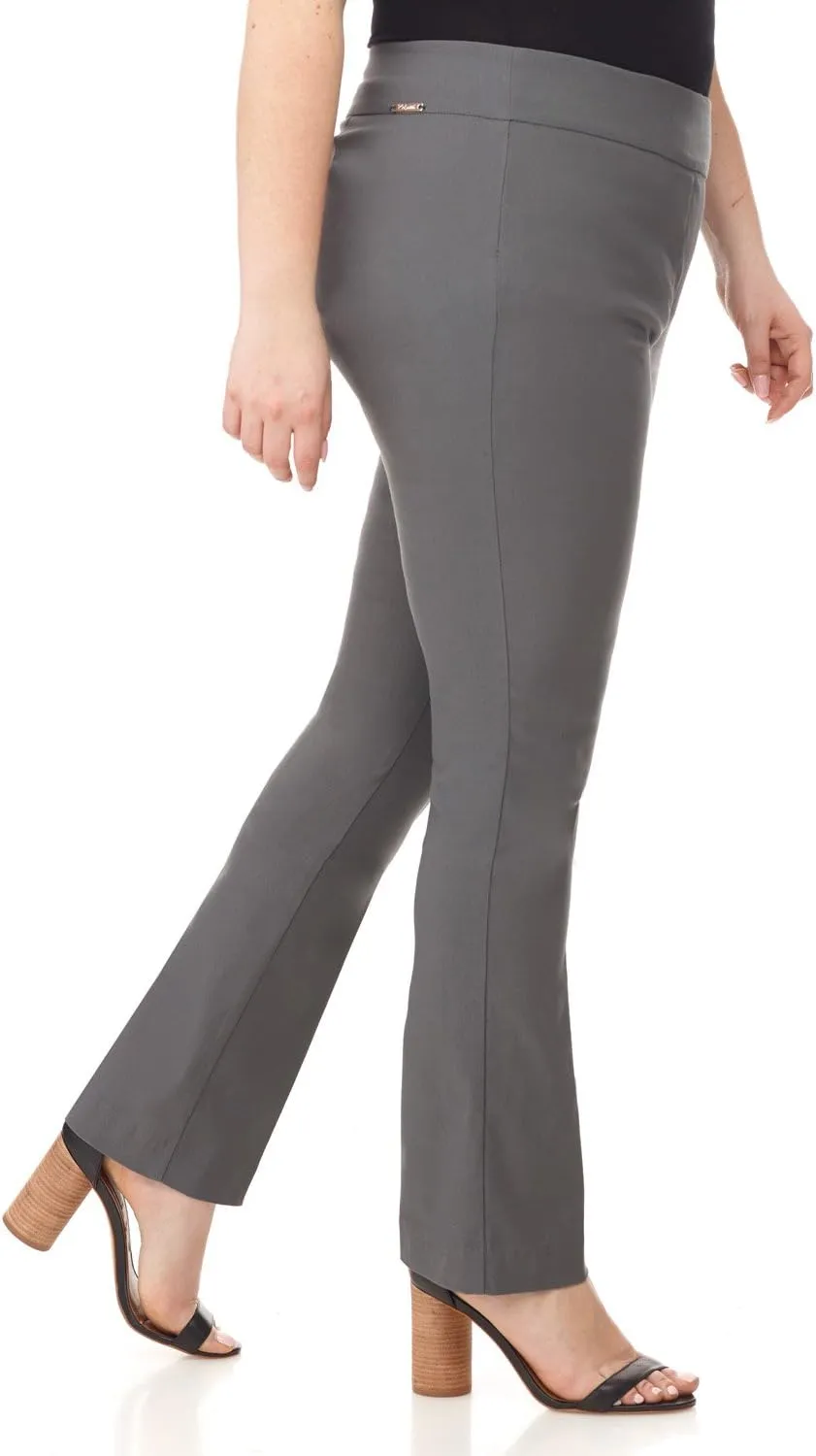 Rekucci Curvy Woman Plus Size Modern Straight Leg Pant w/Tummy Control
