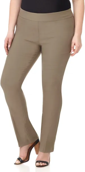Rekucci Curvy Woman Plus Size Modern Straight Leg Pant w/Tummy Control