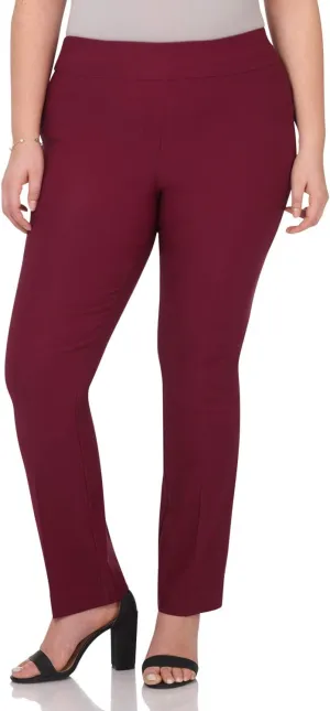 Rekucci Curvy Woman Plus Size Modern Straight Leg Pant w/Tummy Control