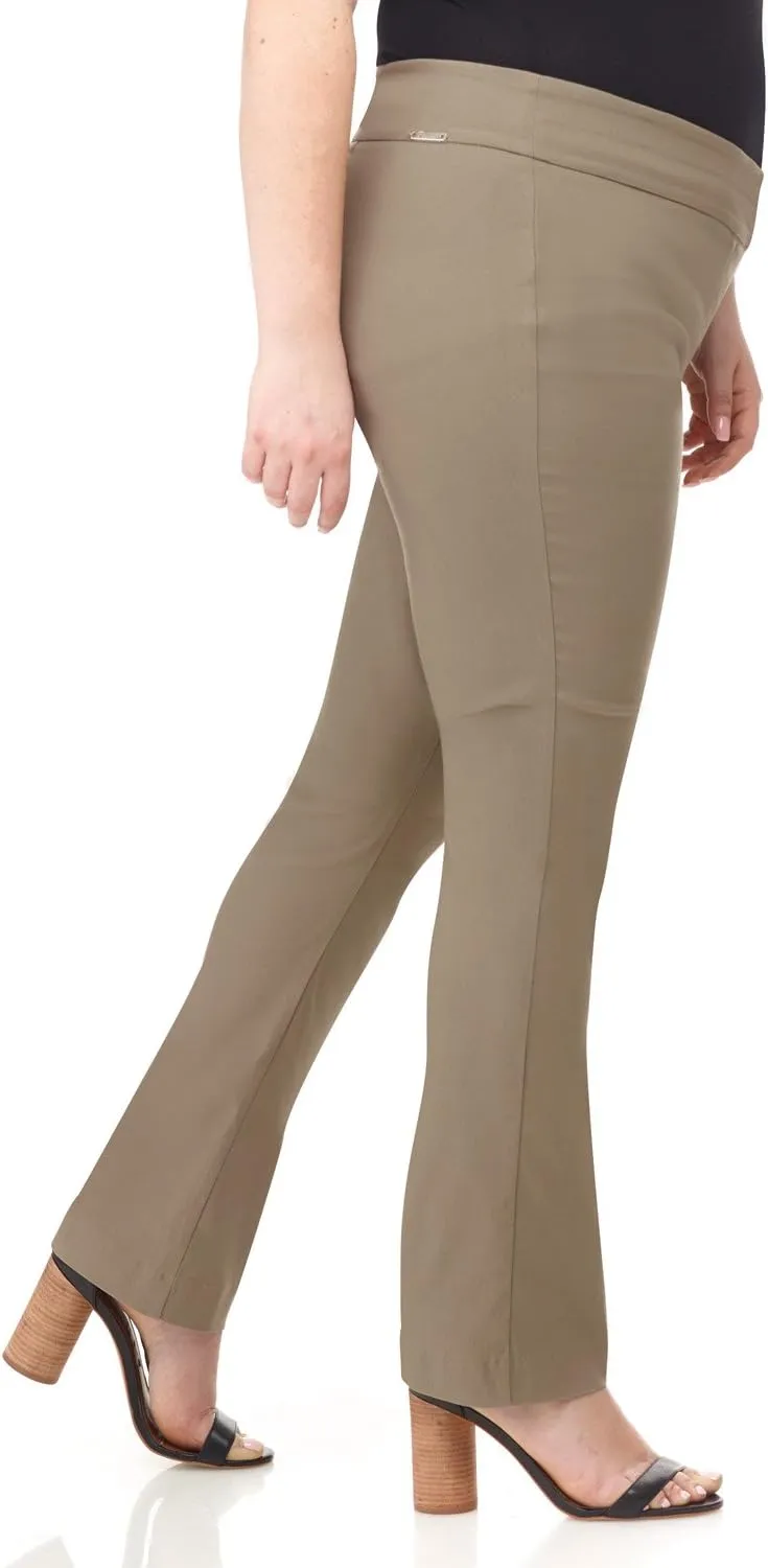 Rekucci Curvy Woman Plus Size Modern Straight Leg Pant w/Tummy Control