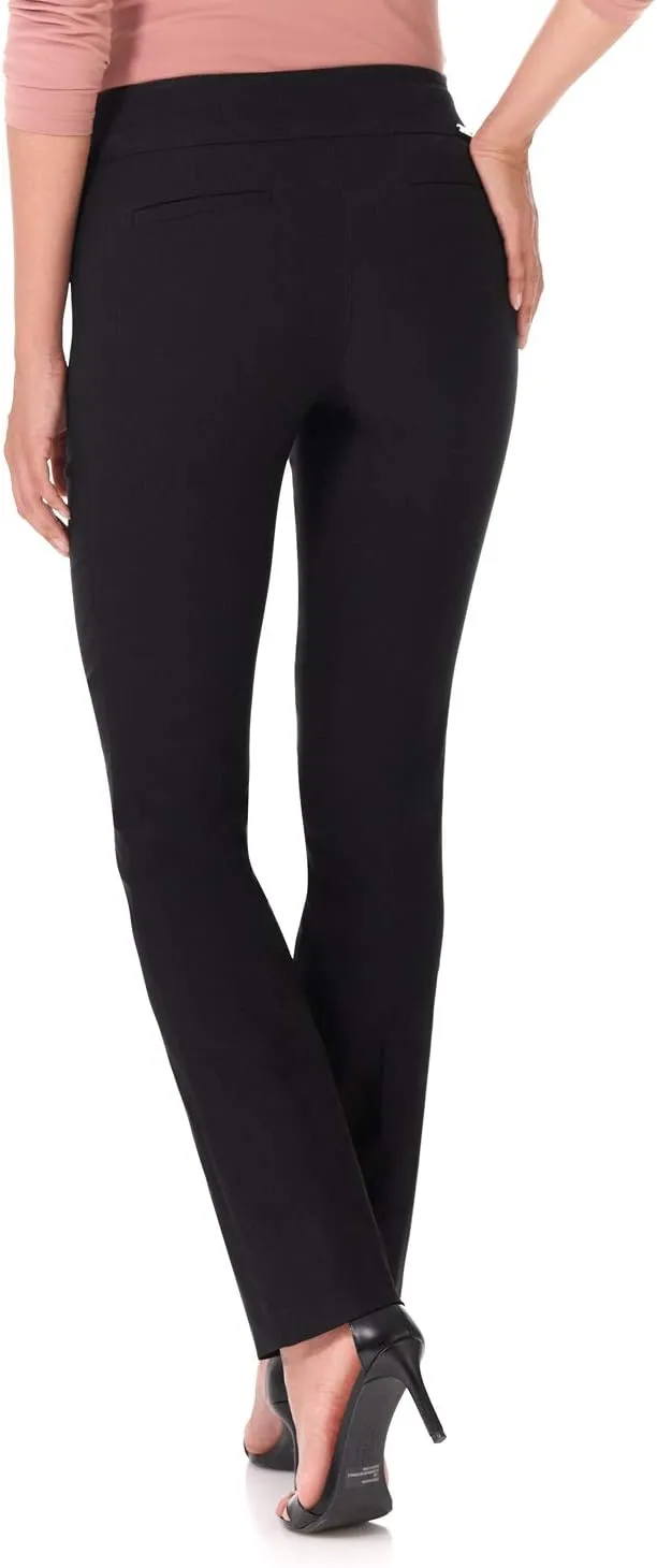 Rekucci Women's Ease Into Comfort Pull-On Straight Pant with Pockets