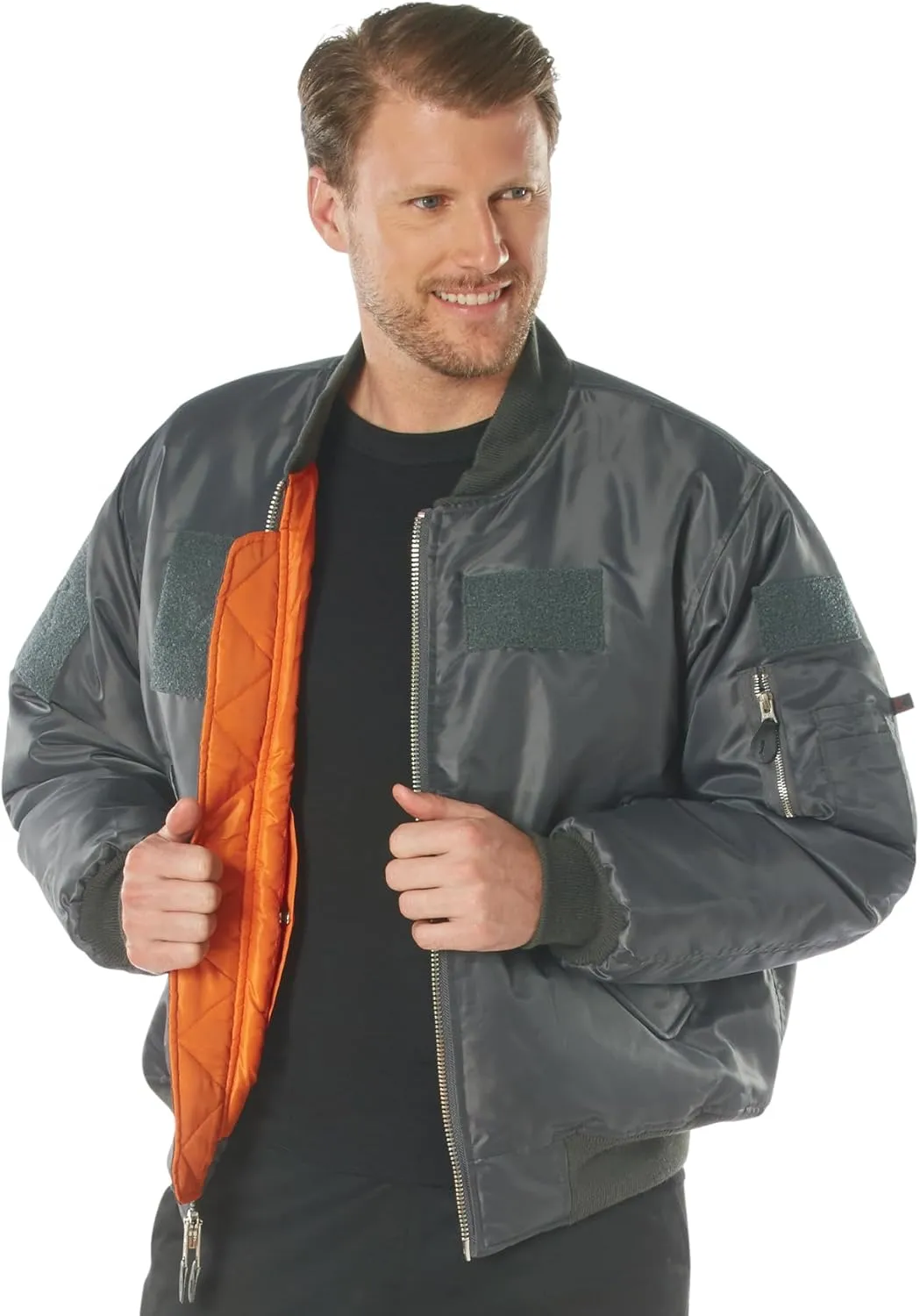 Rothco Flight Jacket with Patches - Classic Cold Weather Bomber Jacket with Morale Patches Included