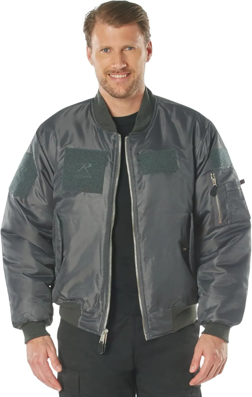 Rothco Flight Jacket with Patches - Classic Cold Weather Bomber Jacket with Morale Patches Included