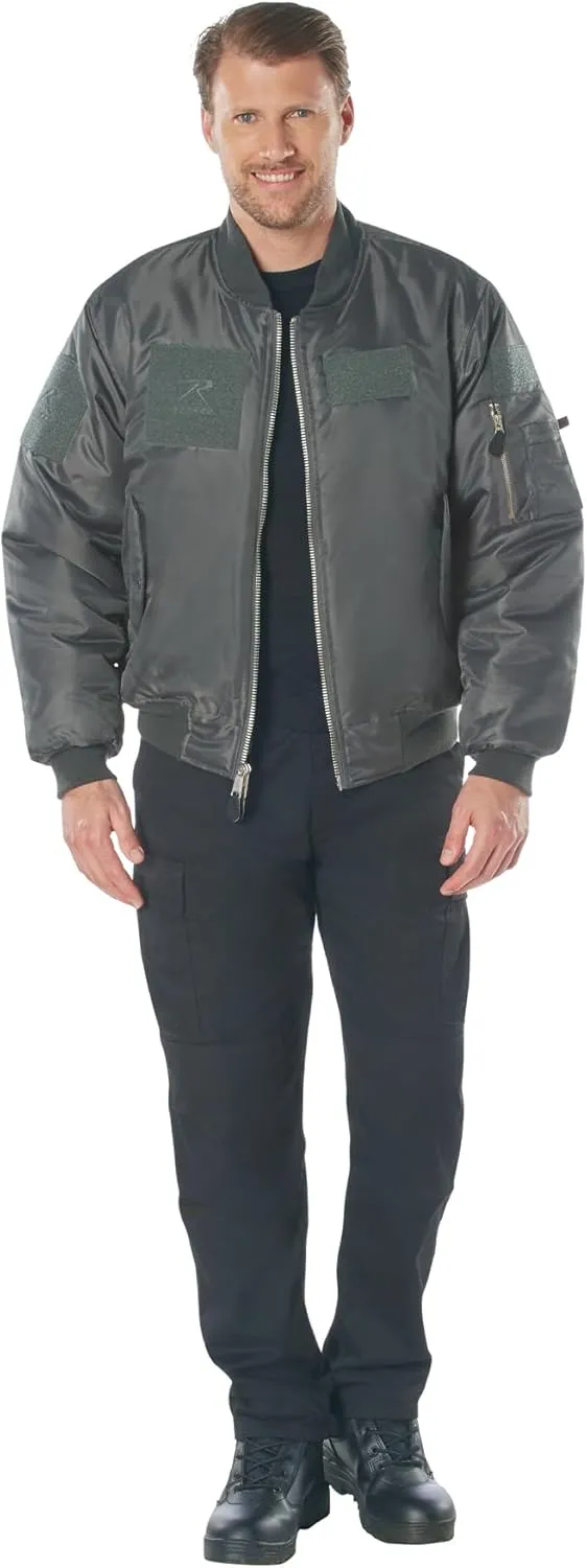 Rothco Flight Jacket with Patches - Classic Cold Weather Bomber Jacket with Morale Patches Included