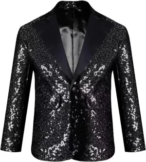 SAROULU Boys Suits Sequin Tuxedo Suit Jacket for Kids Toddler Boy Formal Wedding Outfit Blazer for Boy