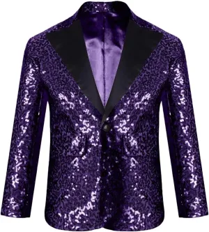 SAROULU Boys Suits Sequin Tuxedo Suit Jacket for Kids Toddler Boy Formal Wedding Outfit Blazer for Boy