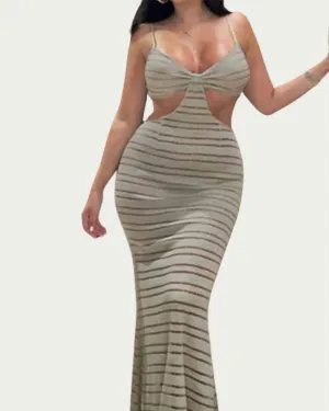 Sheer-Paneled Coverup in Grey | Grey