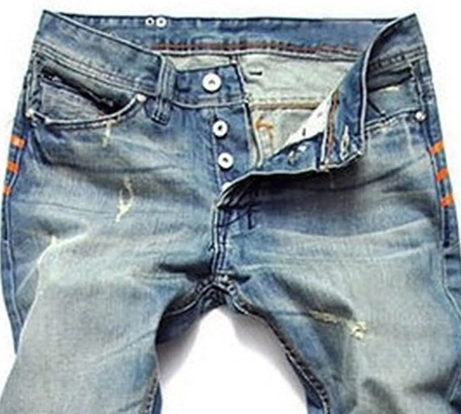 Slim Fit Stretch Skinny Jeans for Men Fashion Button Trousers Straight Leg Comfort Denim Pants