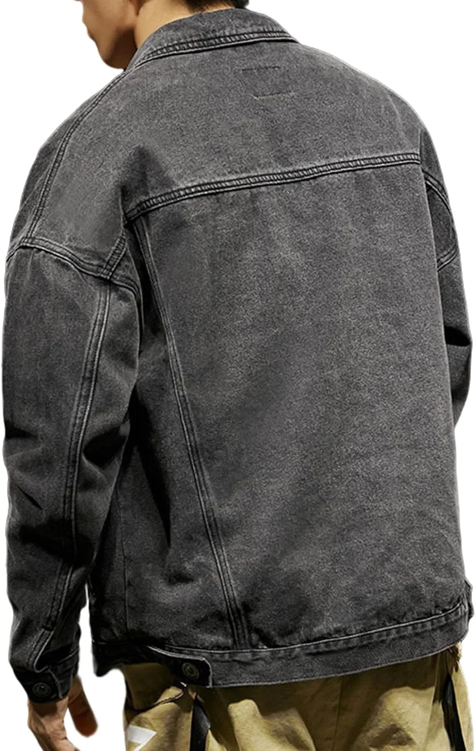 SOMTHRON Men's Denim Jacket Casual Slim Fit Jean Jackets Classic Long Sleeve Button Down Trucker Jean Coat