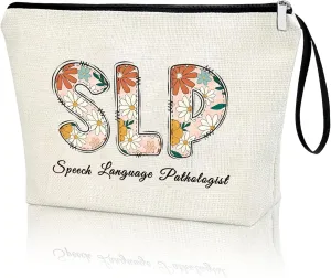 Speech Therapy Gift Bag, Gift For Speech Therapist Communication SLP Speech Language Pathologist Personalized Slp Nurse Present Makeup Bag Cosmetic Case For Women Travel Vacation Zipper Organize Pouch