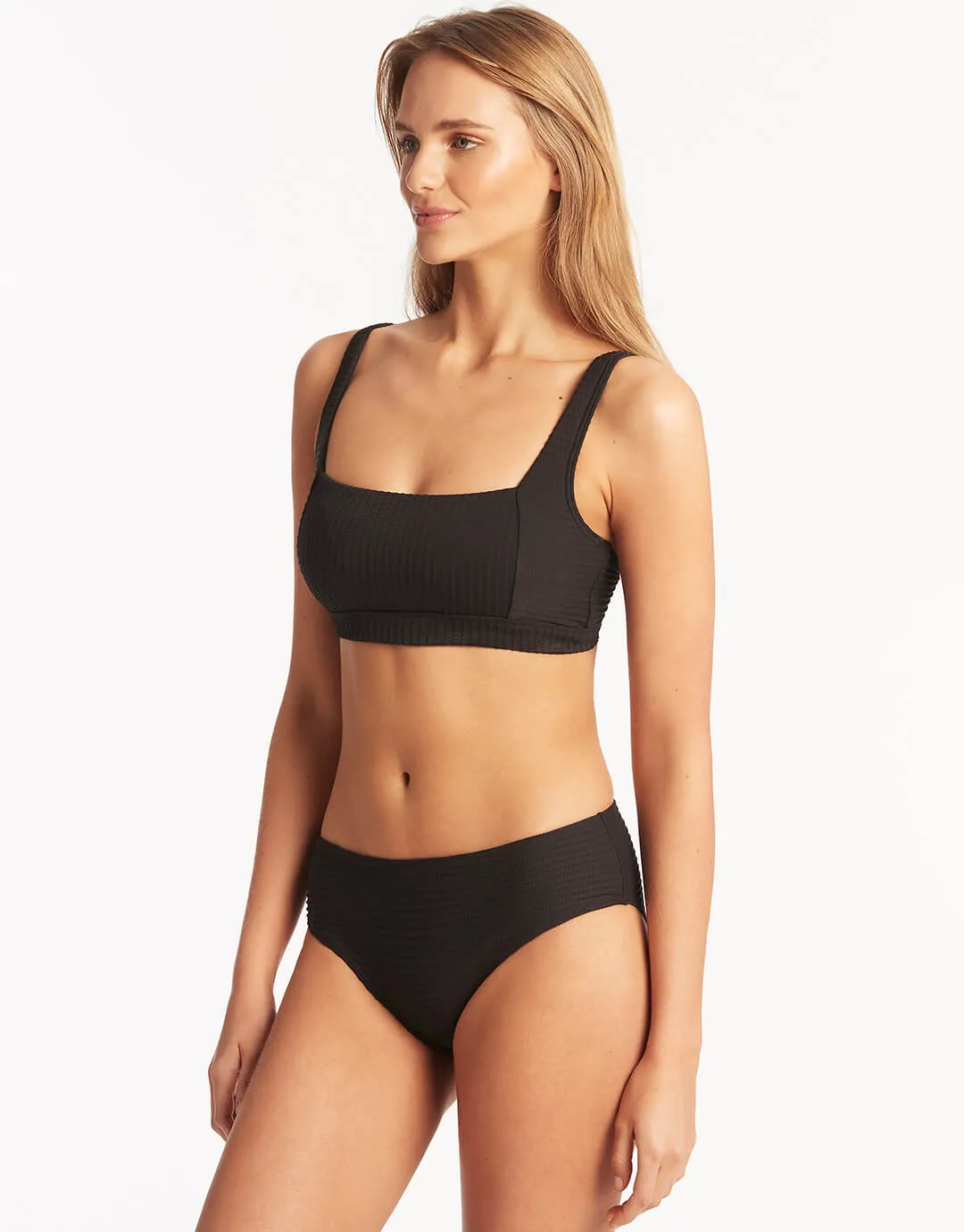 Spinnaker Square Neck Bikini Top - Black