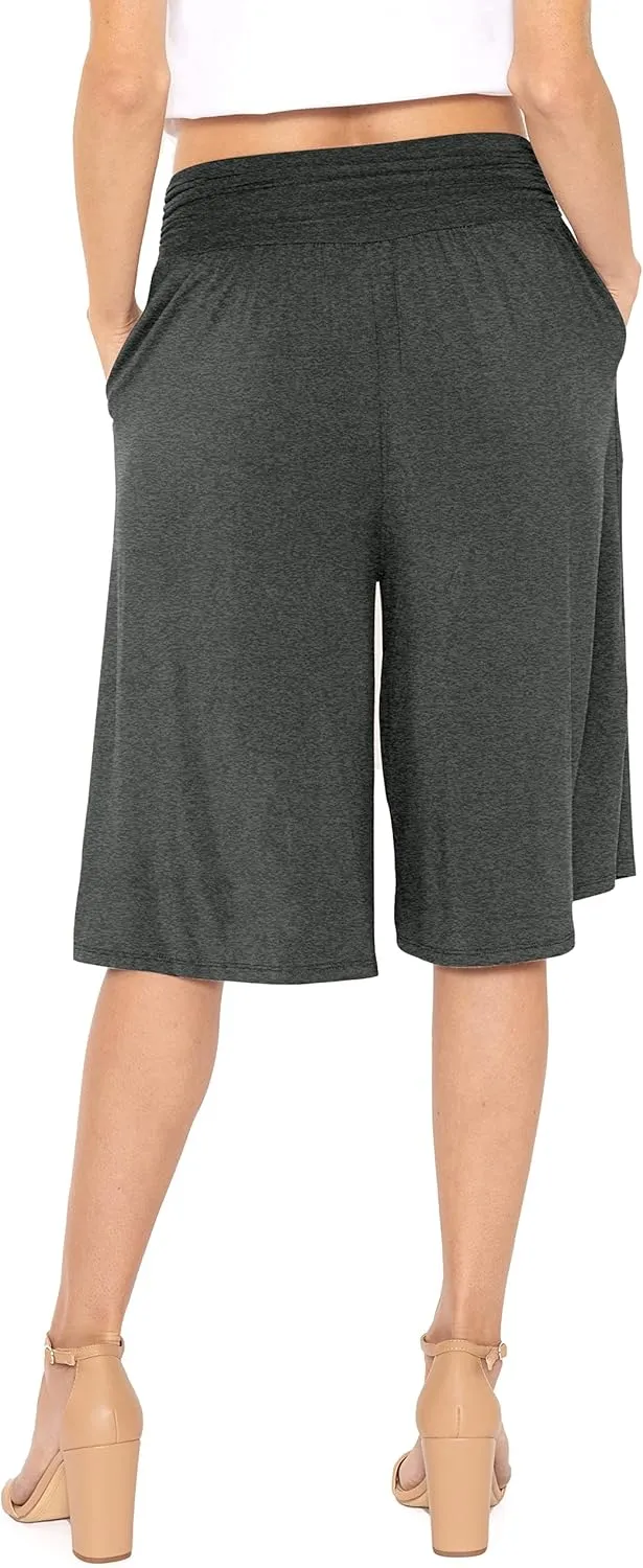 STRETCH IS COMFORT Women's Straight Leg and Flowy Gaucho Pants with Pockets | Small-5X