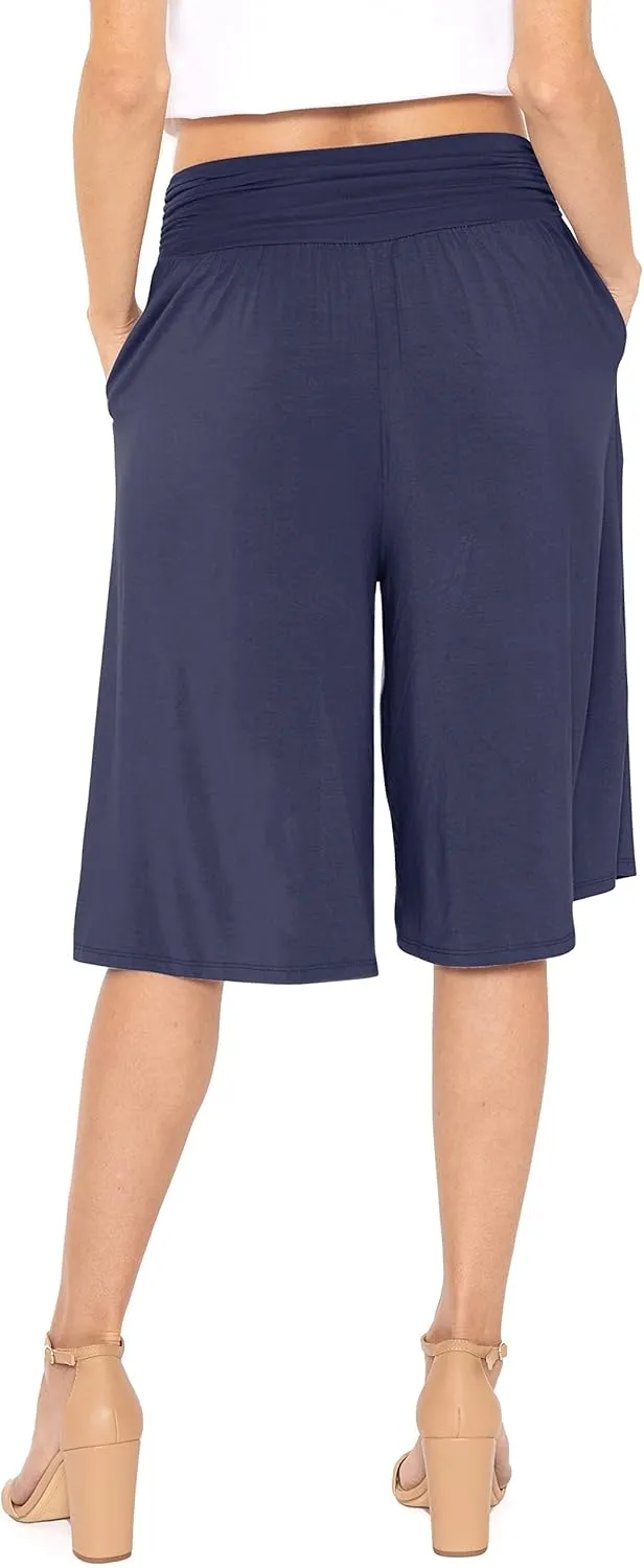 STRETCH IS COMFORT Women's Straight Leg and Flowy Gaucho Pants with Pockets | Small-5X