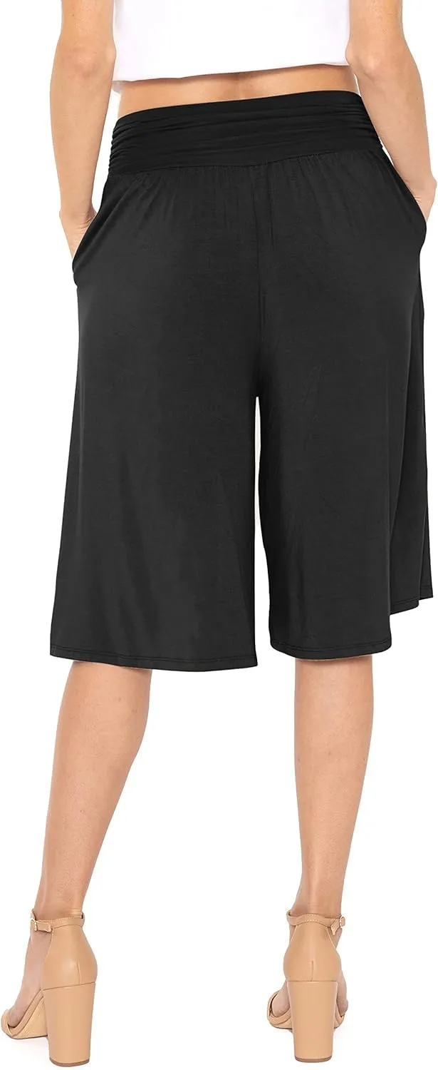 STRETCH IS COMFORT Women's Straight Leg and Flowy Gaucho Pants with Pockets | Small-5X