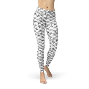 Stylish Monochrome Dice Print Leggings for Women
