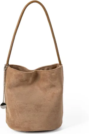 Suede Bag Brown Suede Bucket Bag Cherry Red Purse Small Shouder Purse Fall Aesthetics Purse Designer