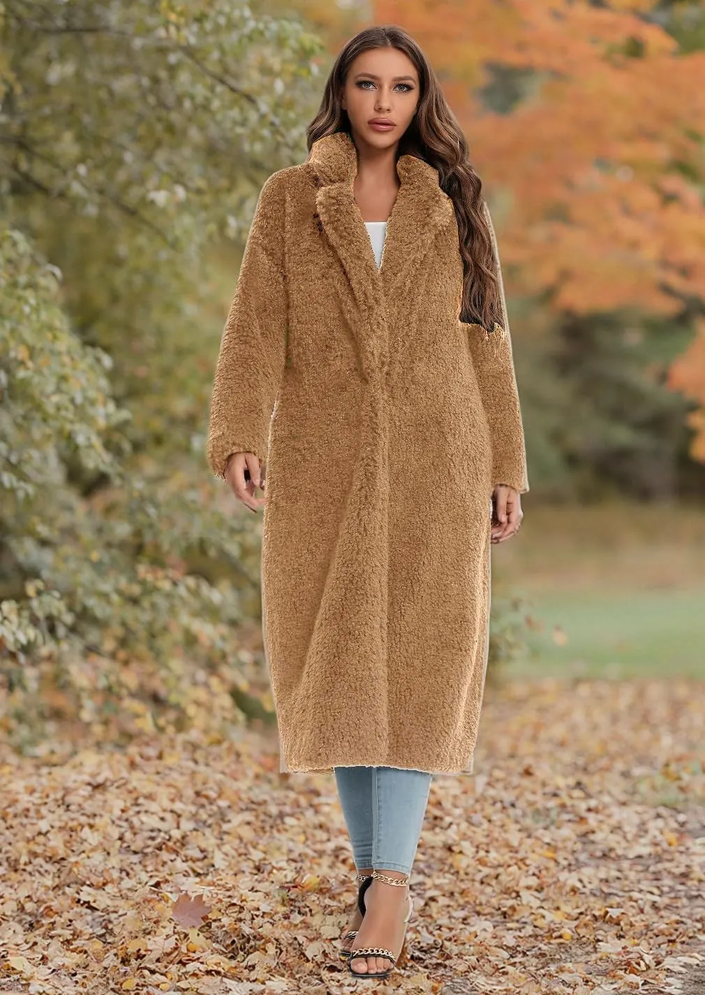 SUGAR POISON Women Faux Fur Winter Coats With Belt
