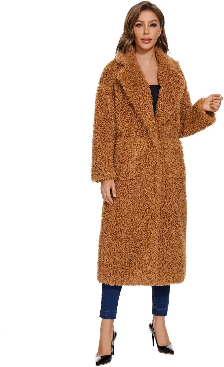 SUGAR POISON Women Faux Fur Winter Coats With Belt