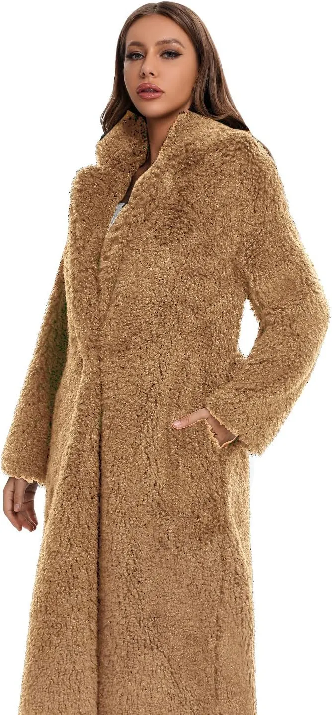SUGAR POISON Women Faux Fur Winter Coats With Belt