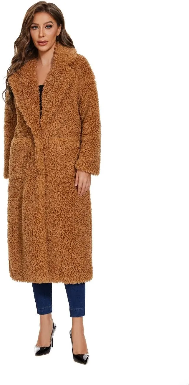 SUGAR POISON Women Faux Fur Winter Coats With Belt