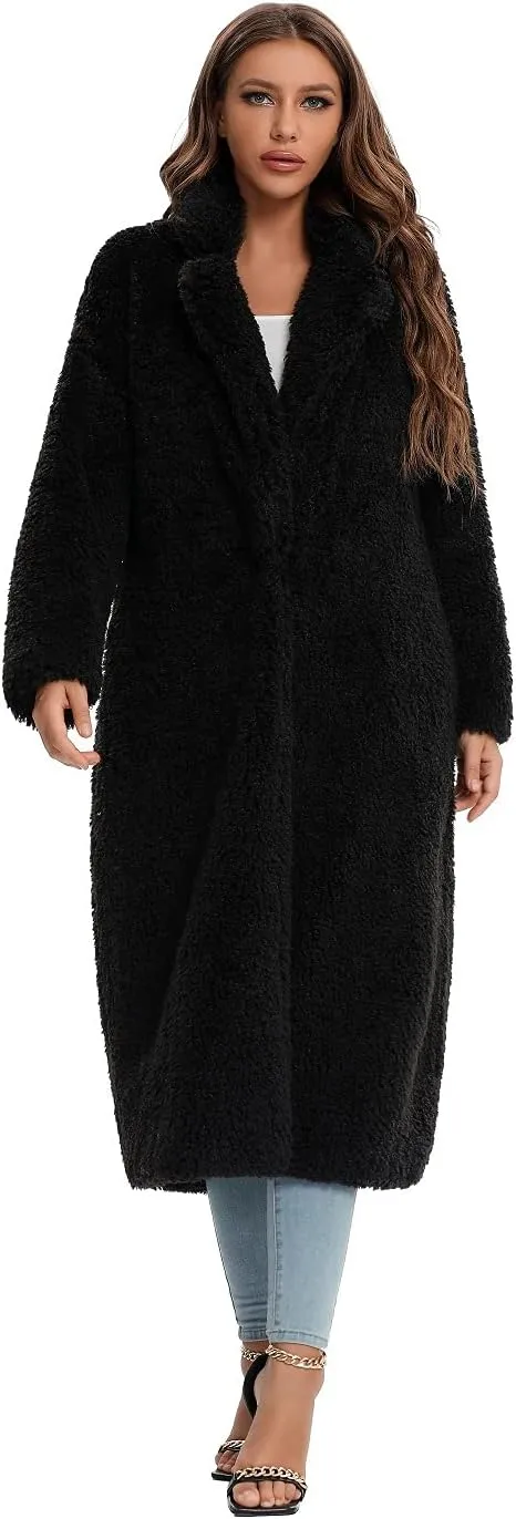 SUGAR POISON Women Faux Fur Winter Coats With Belt