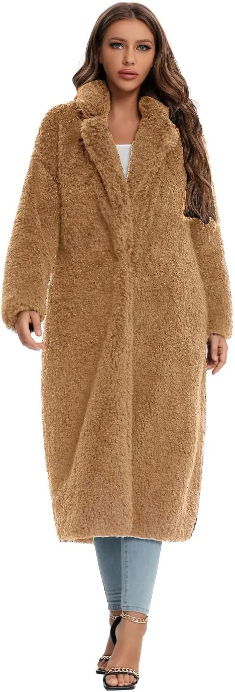 SUGAR POISON Women Faux Fur Winter Coats With Belt
