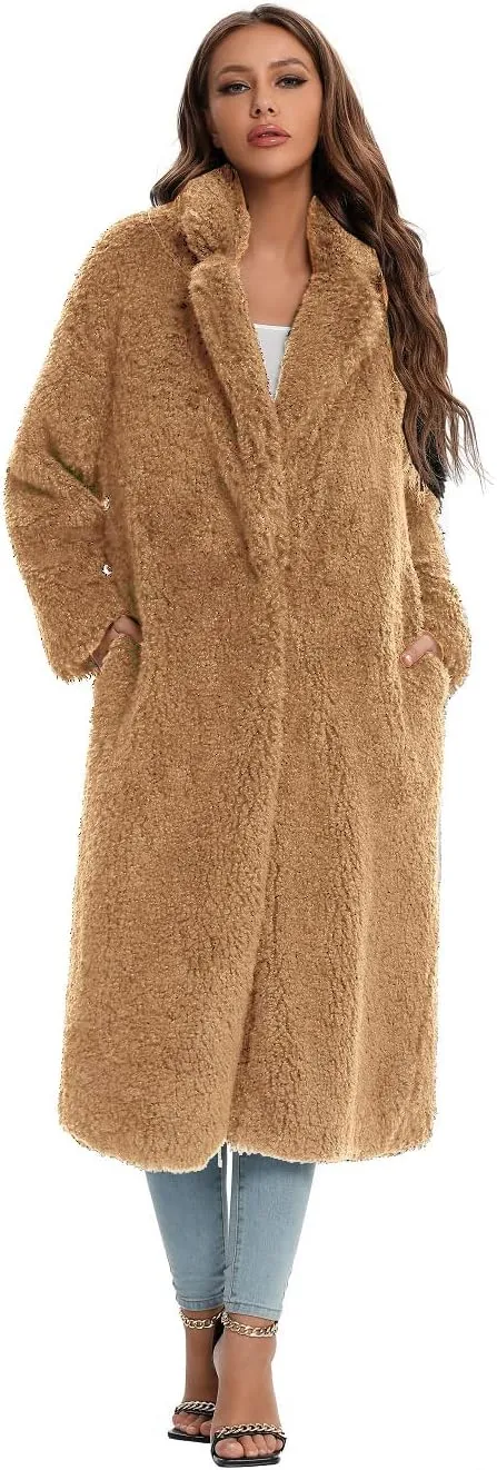 SUGAR POISON Women Faux Fur Winter Coats With Belt
