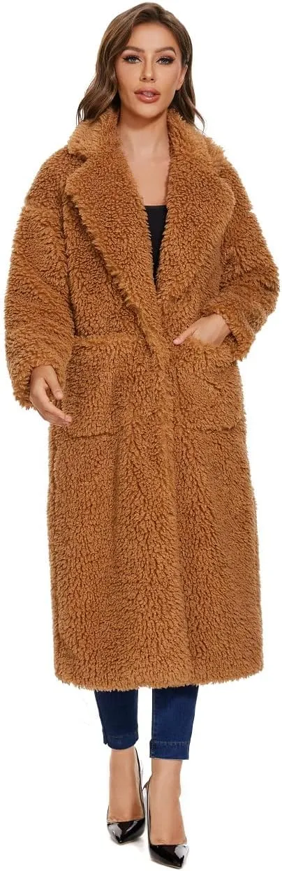 SUGAR POISON Women Faux Fur Winter Coats With Belt