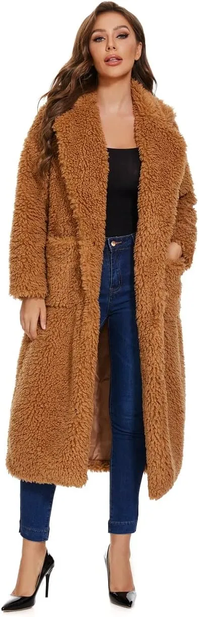 SUGAR POISON Women Faux Fur Winter Coats With Belt