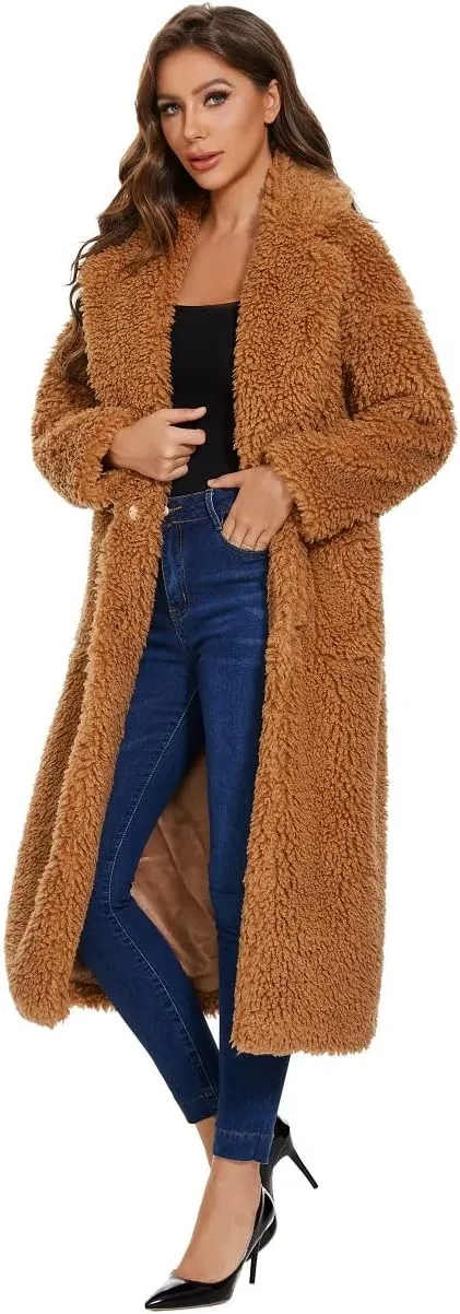 SUGAR POISON Women Faux Fur Winter Coats With Belt