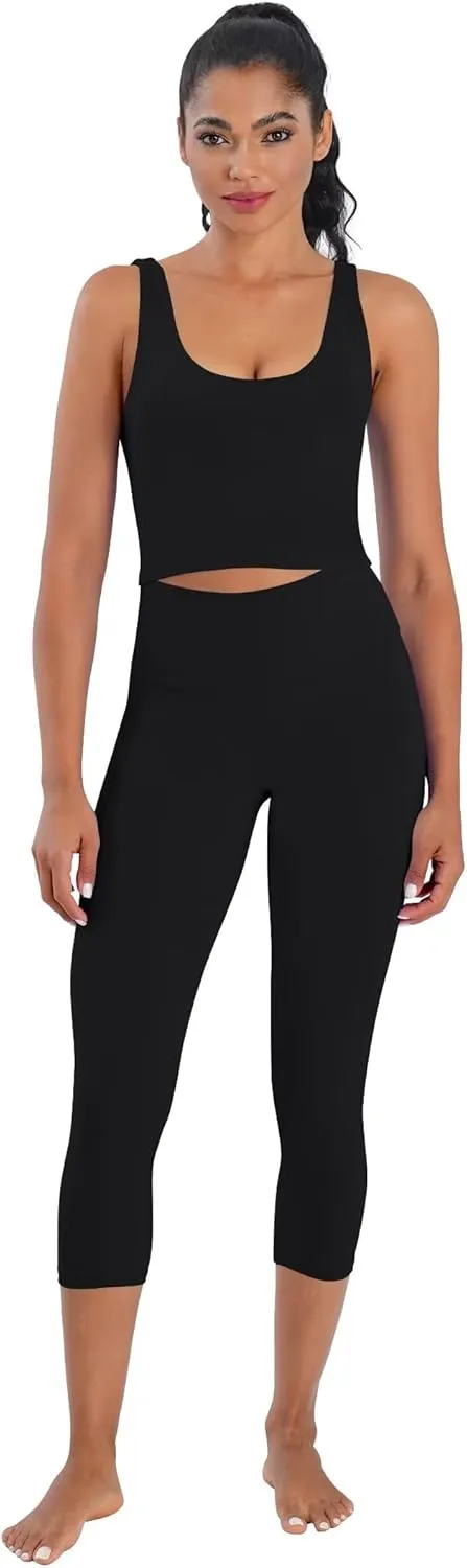 Sunzel Sunzfly Capri Leggings for Women, High Waisted Yoga Pants with Tummy Control for Workout Running Gym