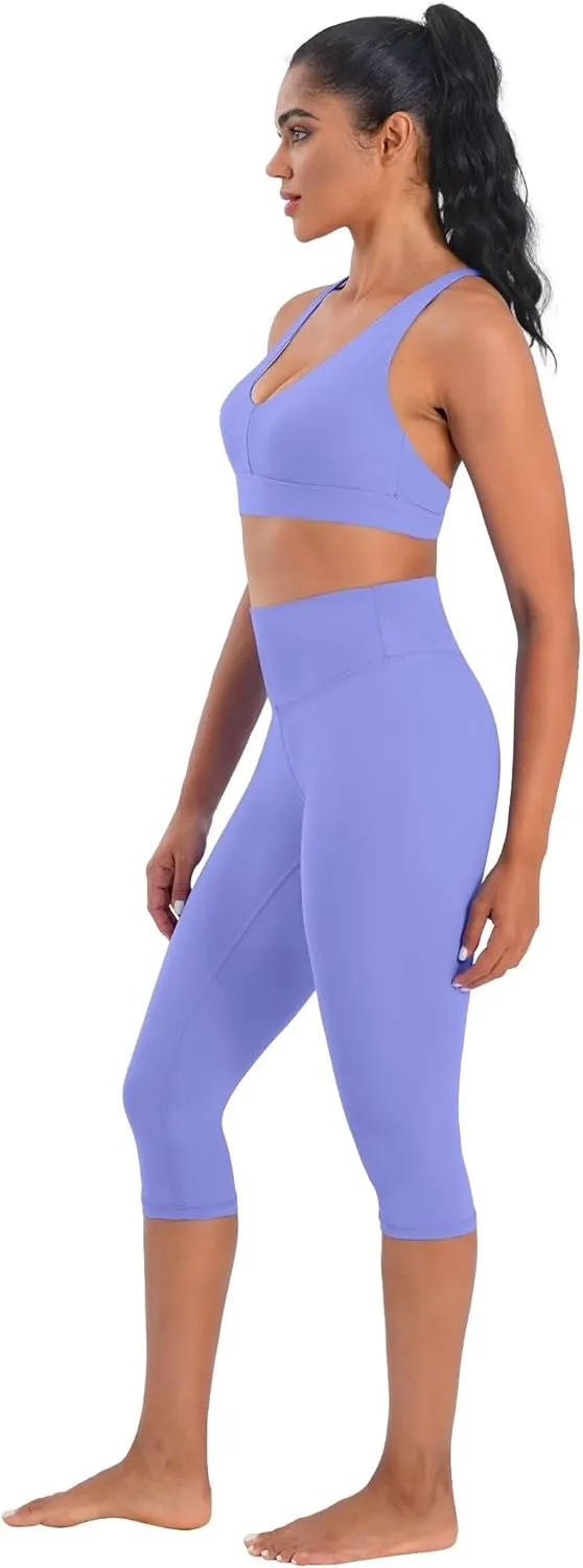 Sunzel Sunzfly Capri Leggings for Women, High Waisted Yoga Pants with Tummy Control for Workout Running Gym