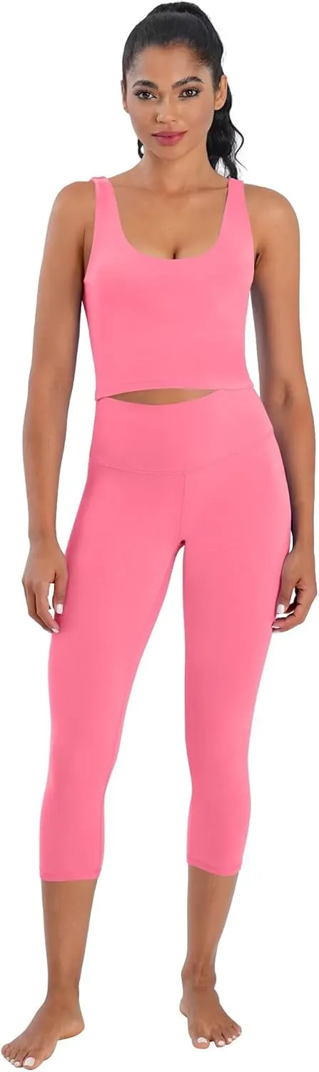 Sunzel Sunzfly Capri Leggings for Women, High Waisted Yoga Pants with Tummy Control for Workout Running Gym