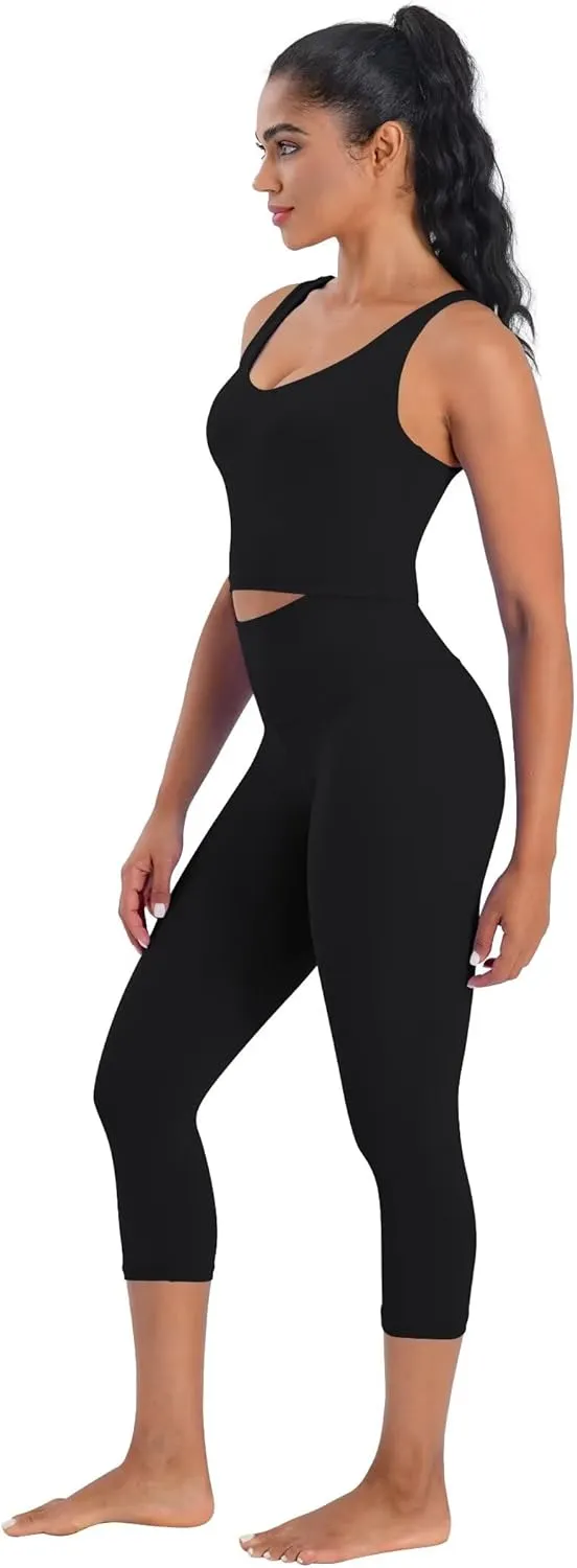Sunzel Sunzfly Capri Leggings for Women, High Waisted Yoga Pants with Tummy Control for Workout Running Gym
