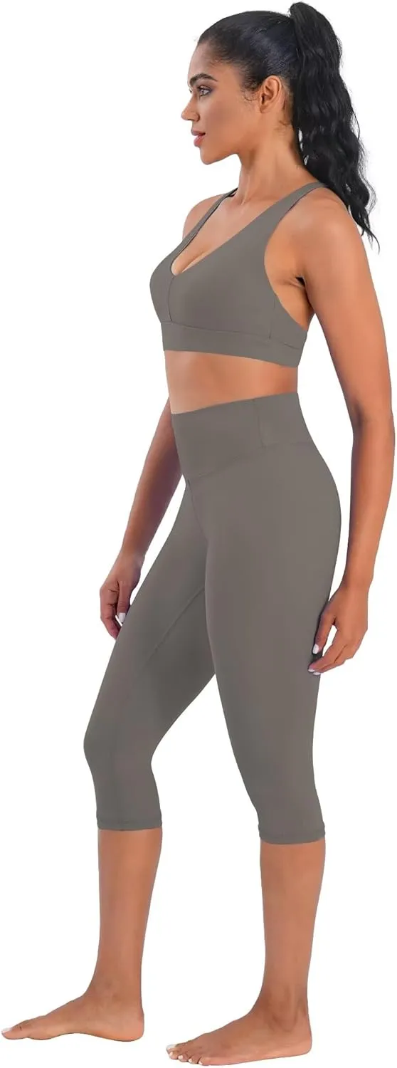 Sunzel Sunzfly Capri Leggings for Women, High Waisted Yoga Pants with Tummy Control for Workout Running Gym