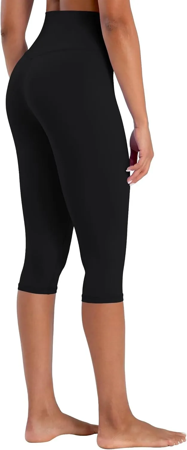 Sunzel Sunzfly Capri Leggings for Women, High Waisted Yoga Pants with Tummy Control for Workout Running Gym