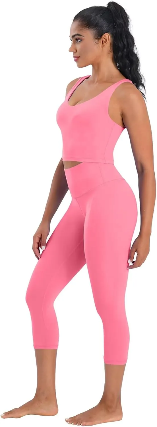 Sunzel Sunzfly Capri Leggings for Women, High Waisted Yoga Pants with Tummy Control for Workout Running Gym