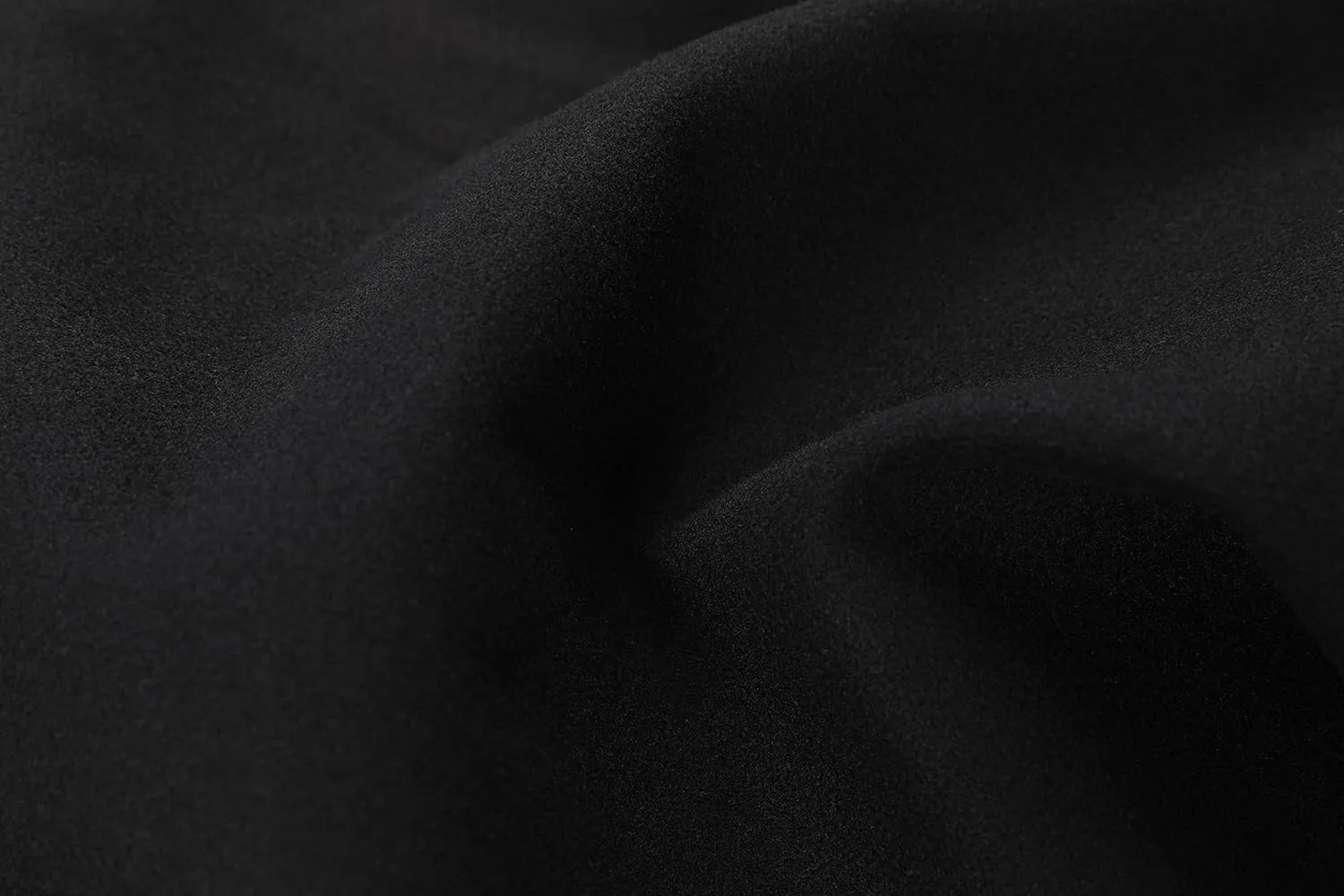 Tanming Women's Winter Double Breasted Coat Black Wool Peacoat Long Sleeve Trench Coat
