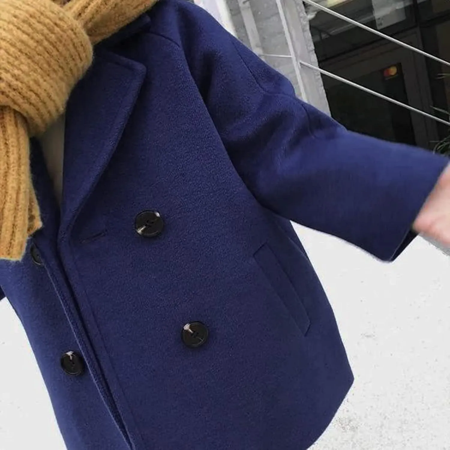 Toddler Baby Girl Winter Coat Dress Coat Warm Jacket Long Sleeve Button Trench Coat Kids Peacoat Outwear Clothes