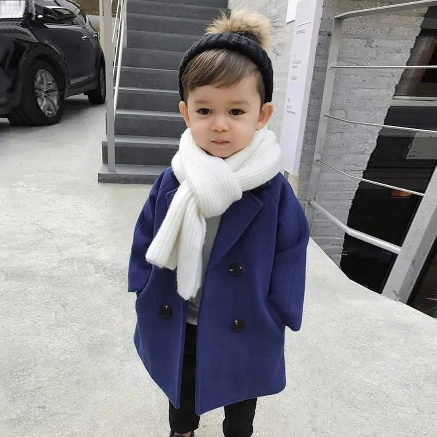 Toddler Baby Girl Winter Coat Dress Coat Warm Jacket Long Sleeve Button Trench Coat Kids Peacoat Outwear Clothes