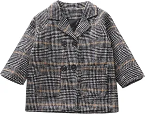 Toddler Baby Girl Winter Coat Dress Coat Warm Jacket Long Sleeve Button Trench Coat Kids Peacoat Outwear Clothes