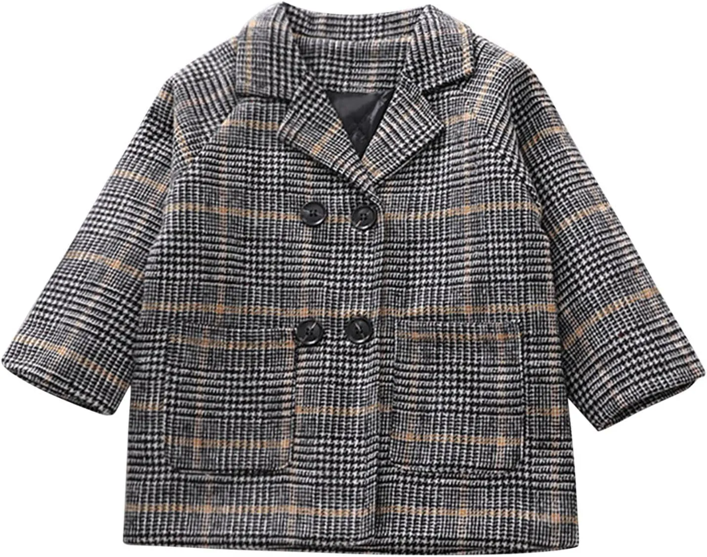 Toddler Baby Girl Winter Coat Dress Coat Warm Jacket Long Sleeve Button Trench Coat Kids Peacoat Outwear Clothes